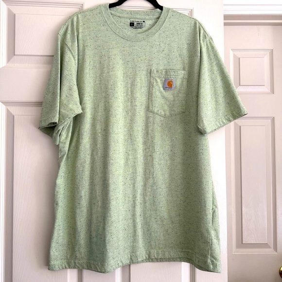 Carhartt Light Green Short Sleeve Tee Crew Neck Casual Loose Fit Size L - Picture 1 of 11